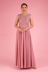 Muted Pink Creeper Yoke Gown2286 video
